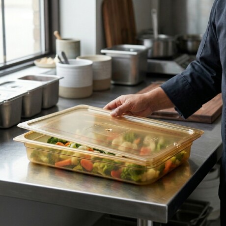 Tapa Rigida para Cuba Policarbonato Beige GN 1/1 Tapa Rigida para Cuba Policarbonato Beige GN 1/1