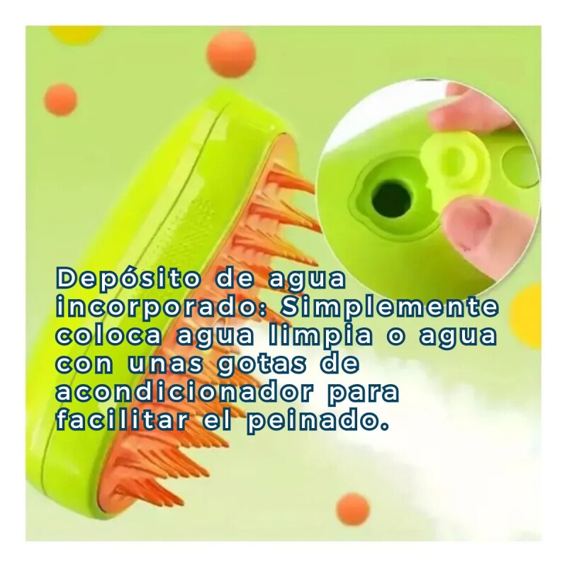 CEPILLO PEINE A VAPOR AUTOMÁTICO 3 EN 1 PARA PERROS Y GATOS RECARGABLE NARANJA CEPILLO PEINE A VAPOR AUTOMÁTICO 3 EN 1 PARA PERROS Y GATOS RECARGABLE NARANJA