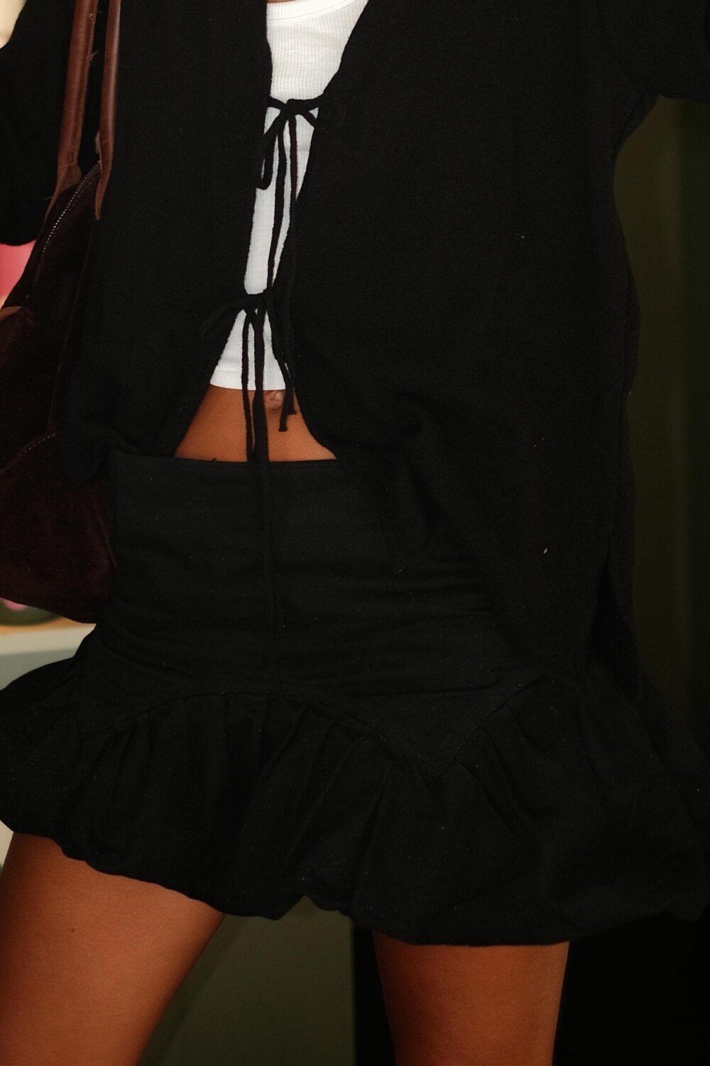 Balloon Skirt Vaquero Negro
