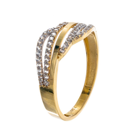 Anillo de oro 18 ktes con circonias. Anillo de oro 18 ktes con circonias.