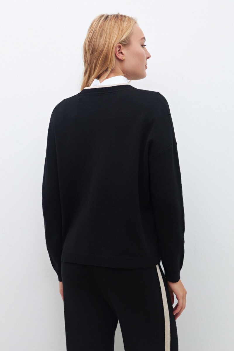 Bomber tejida con bolsillos negro
