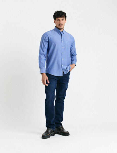 012593 CAMISA HARRINGTON LABEL Azul