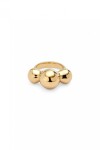 ANILLO EN ALEACIÓN DE METALES BAÑADO EN ORO 18K Y TRES BOLAS CENTRALES Anillo
