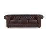 Sillón 100% Cuero - 3 Cuerpos - Chesterfield Caramelo