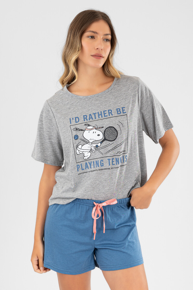 Snoopy tennis pj Gris