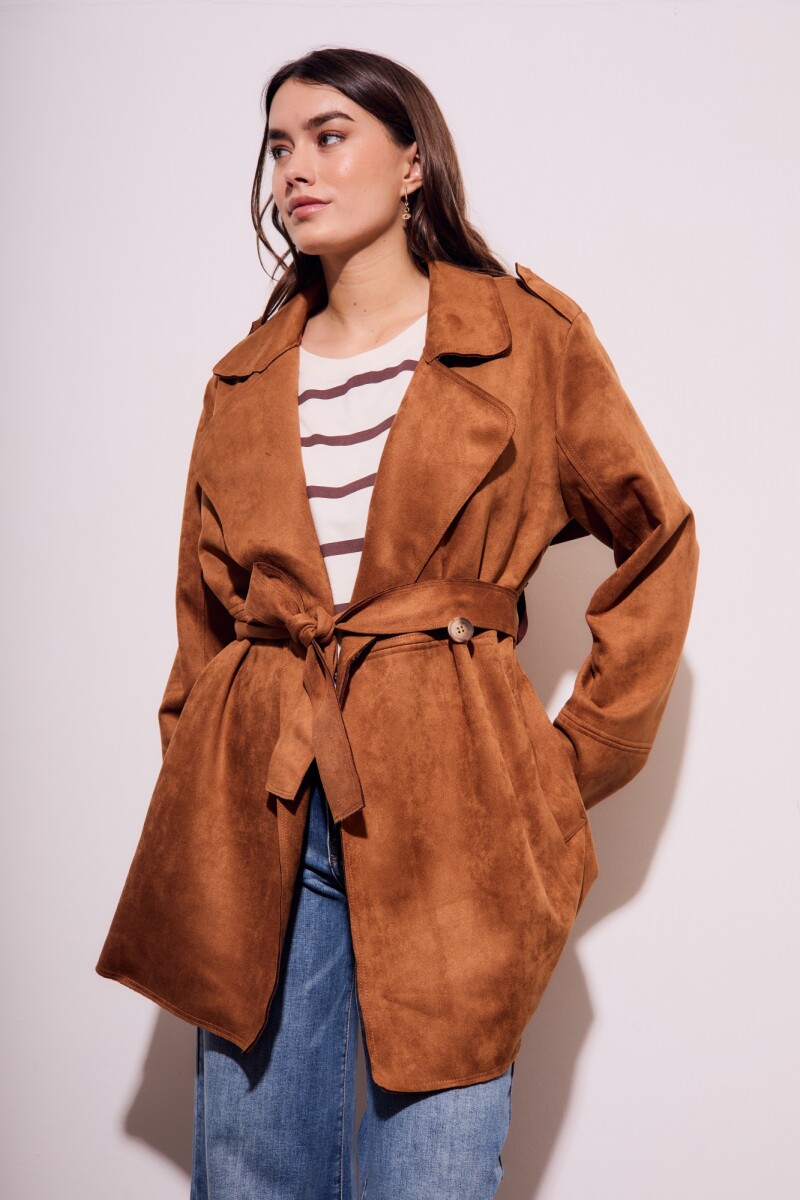 Trench Gamuza Vegana Camel