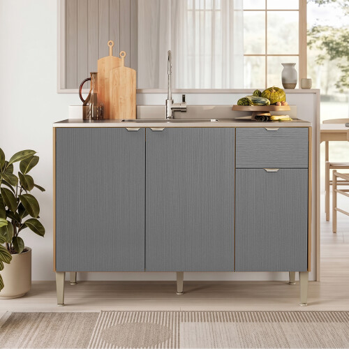 Bajo mesada Sin tapa 120 Color Gris