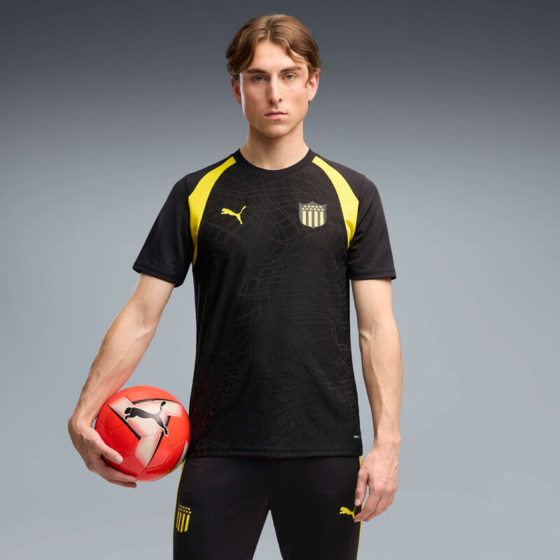 Remera de Hombre Puma Cap Tr.Jersey Negro - Amarillo