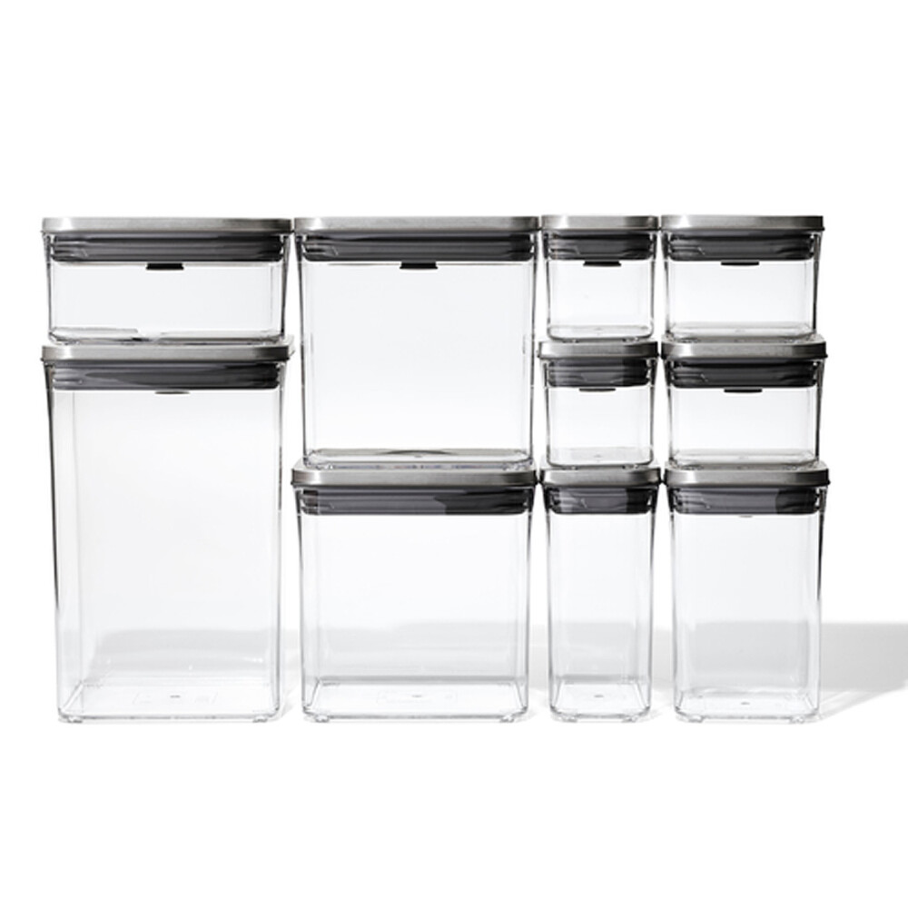 OXO STL JUEGO DE 12 RECIPIENTES POP DE ACERO N/A