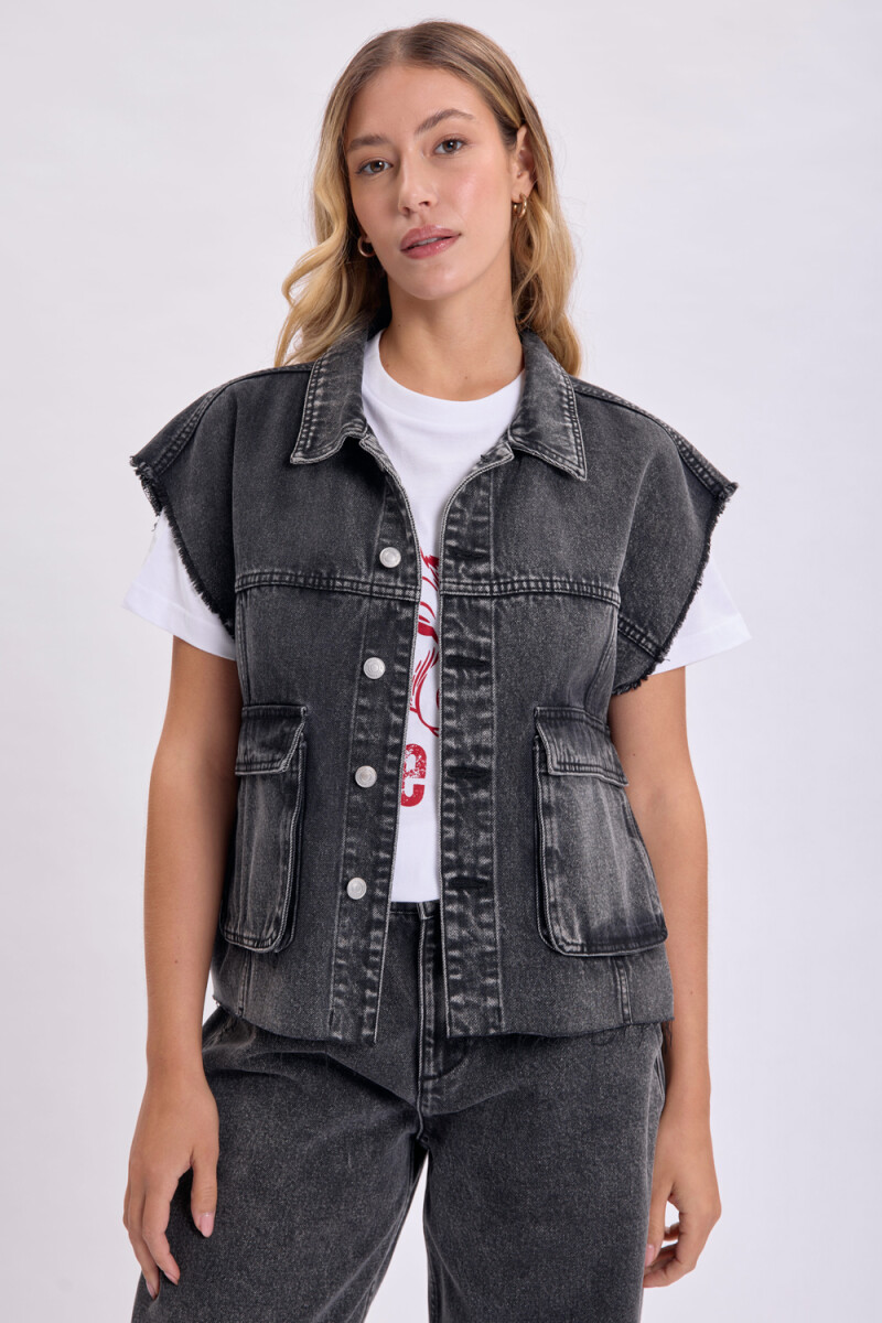 Chaleco jean - Negro 
