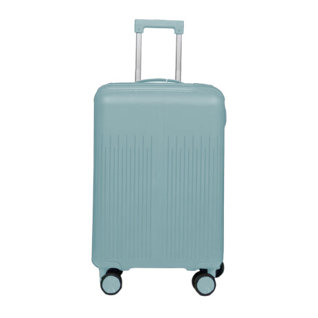 Set Valija Grande Rigida + Almohadón Cervical Memoria Negro Celeste