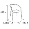 Silla Jardin de metal y ratán PVC con apoyabrazos Negro Silla Jardin de metal y ratán PVC con apoyabrazos Negro