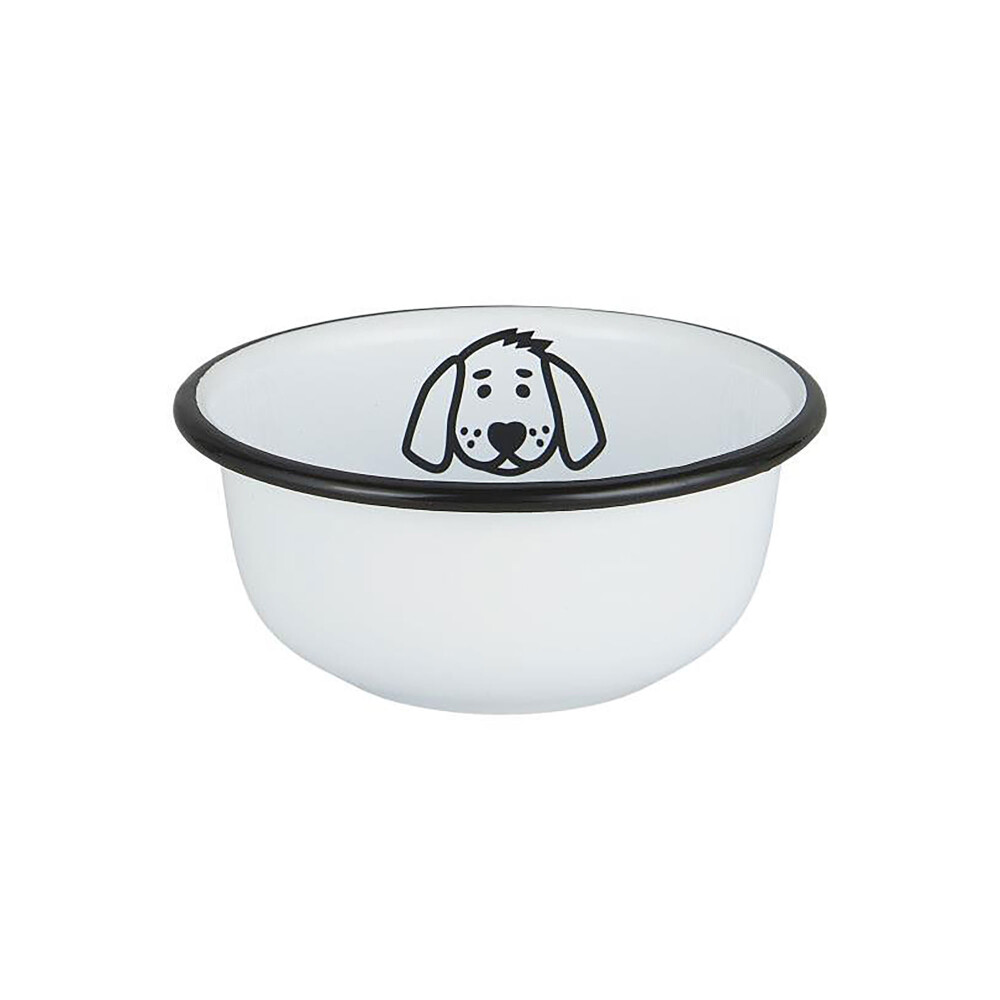 PLATO COMIDA PERRO BLANCO ACERO Y PORCELANA 0448