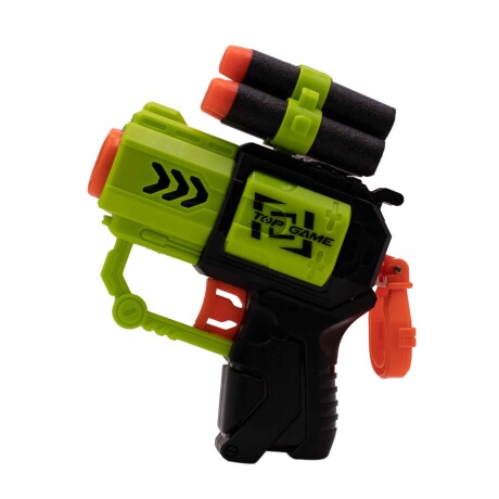 Pistola air blaster lanza dardos + 6 dardos VERDE-NEGRO