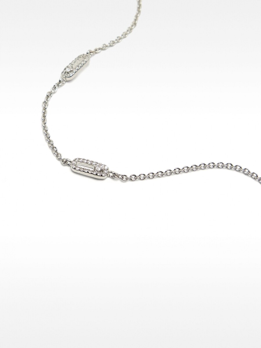 Pulsera Con Circonitas plateado