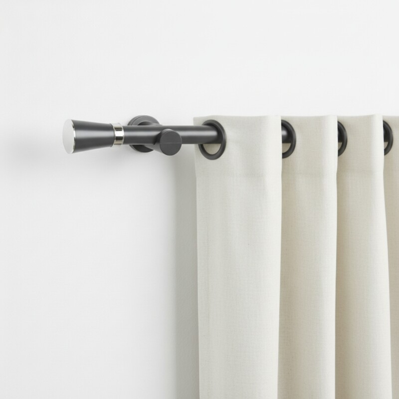 Barrote cortina de metal 2 m + 2 Soportes GRIS OSCURO