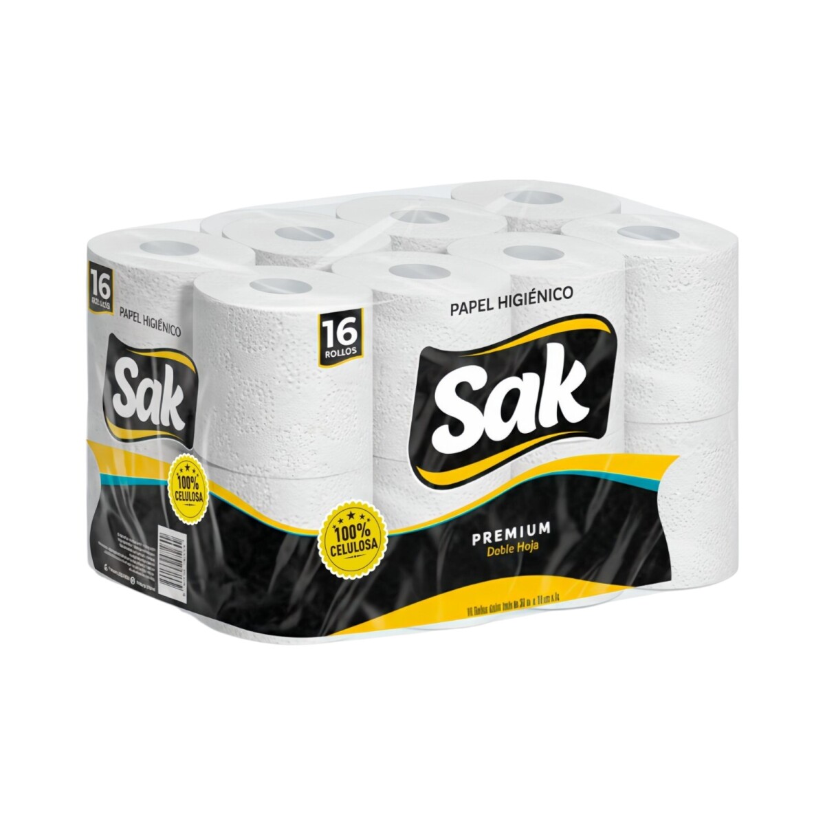 Pack X16 Papel Higiénico Sak Premium 30 Metros Doble Hoja 