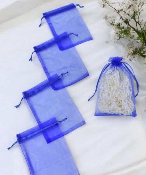 Pack x 100 - Bolsas organza 9x15 cm AZUL