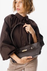 Golden Leather Bag Chocolate