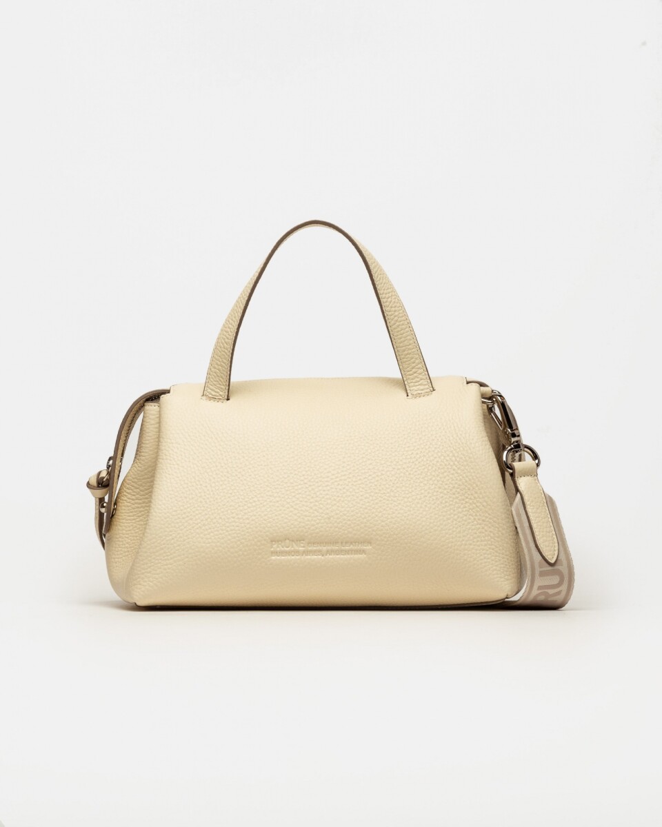 Cartera de mano Resort en cuero graneado - Cotton Niquel 