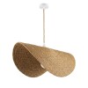 PANTALLA YUTE BEIGE C/SUSPENSION ELECTRICA Unica