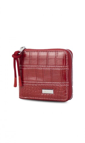 BILLETERA CANDELA CROCO GRANATE