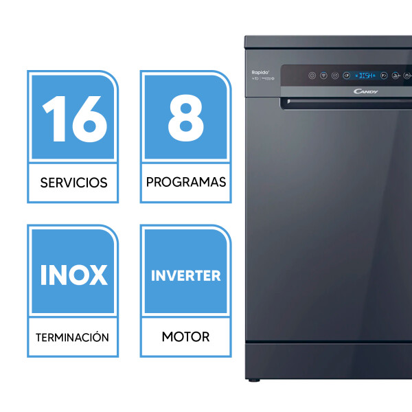 Lavavajilla Candy Rapidó Inverter Cf 6d4f0a Outlet OLT LAVAVAJILLAS CANDY CF6D4F0A A1