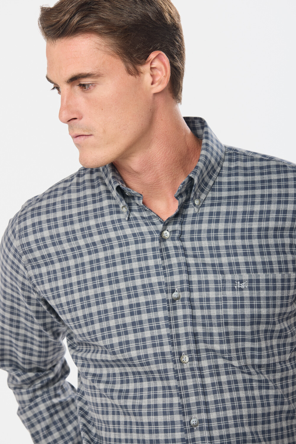 CAMISA SPORTS A CUADROS Gris
