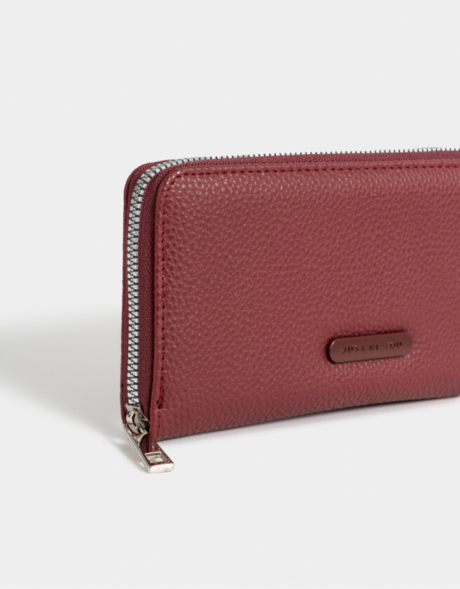 Ficheros Clasico Billetera Fichero Rectangular - Rojo Burdeaux