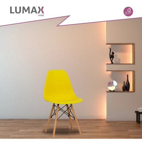 Silla De Comedor Eames Pack 2 Unidades Varios Colores Lumax Amarillo