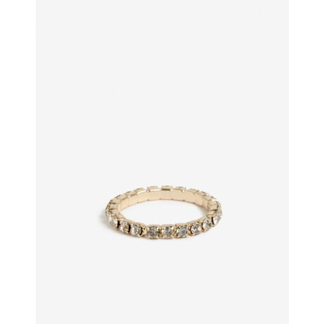 Anillo Con Strass Dorado
