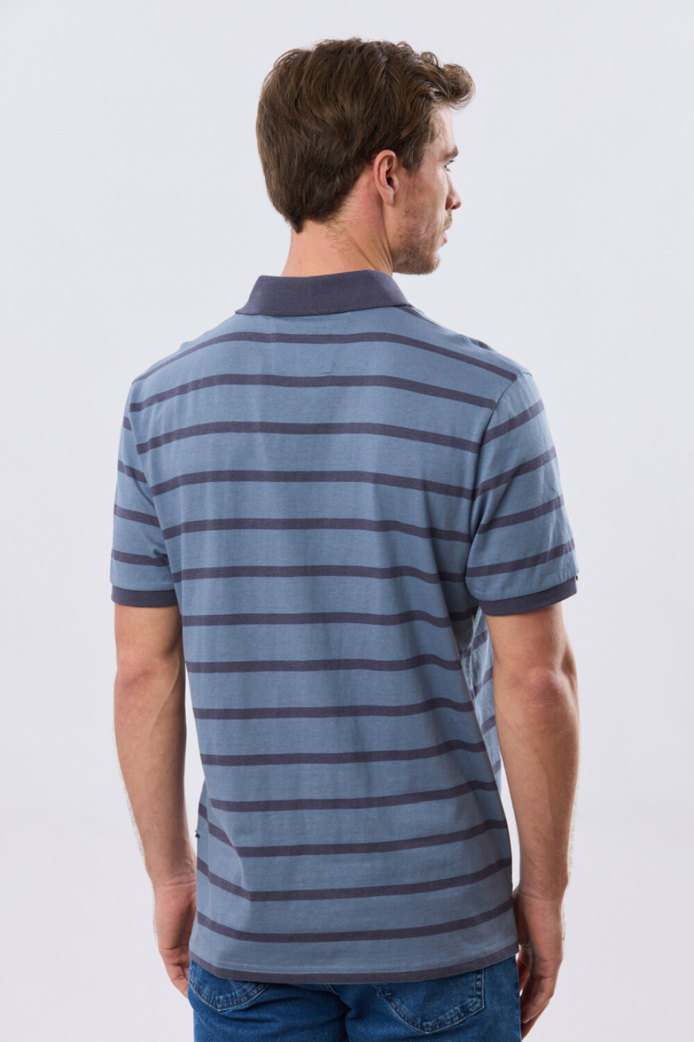 REMERA POLO RAYADA JERSEY Piedra