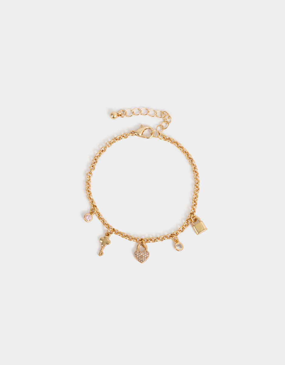 Pulsera Flexible Multidijes Oro Zirconia 