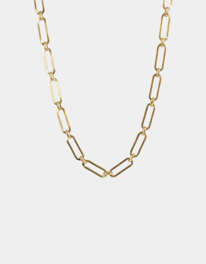 Collares Cortos Acero quirúrgico Collar Corto Eslabones Acero - Dorado