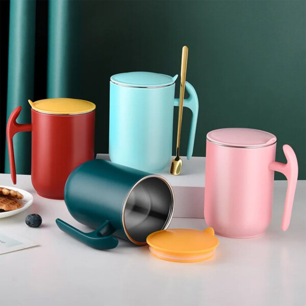 Taza Termica Nordica Jarra Hermetica Tapa Cuchara Agarre Variante Color Rosa
