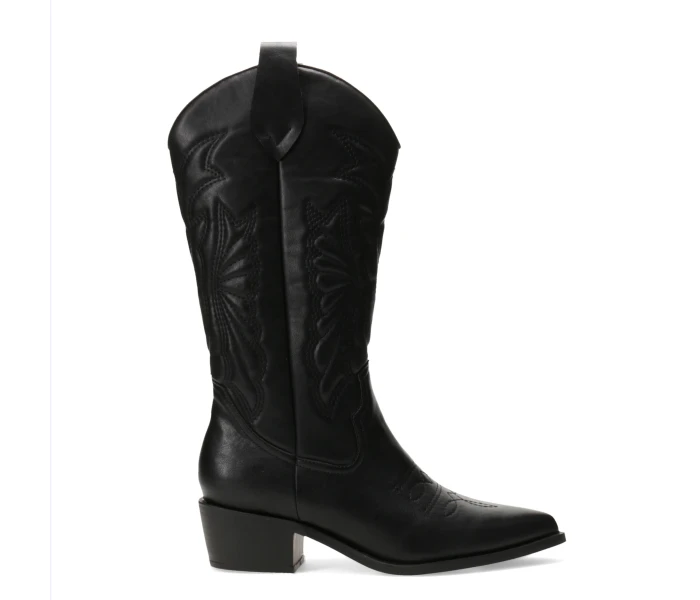Bota EDNA tejana con diseño en la caña Black