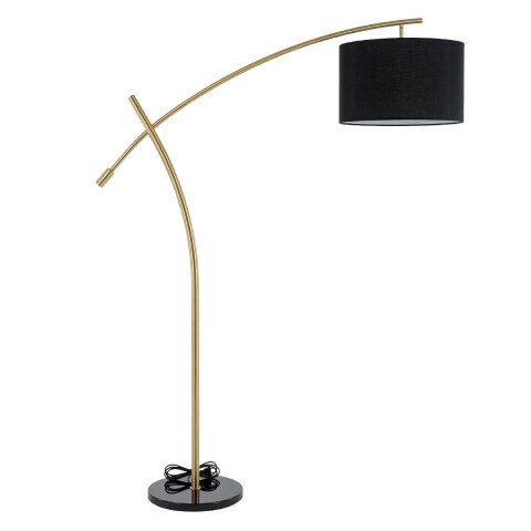 LAMPARA NEGRA/DORADO C/BASE MARMOL DE PIE 170CM Unica