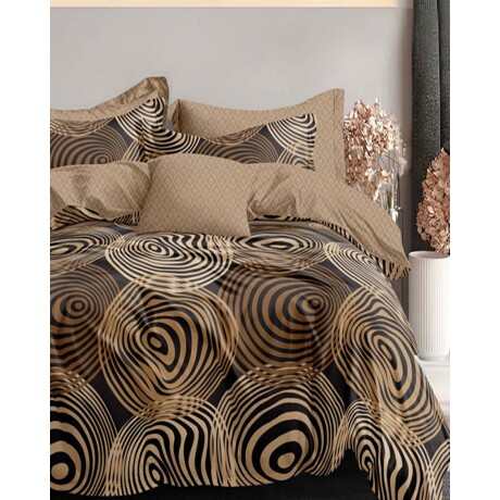 Manta Cotton Flor Glamour 2 plazas sommier 2.25 x 2.45mts con porta almohadas y almohadón 862