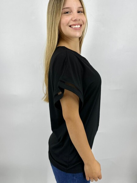 T-SHIRT SLOWLY S2408 NEGRO