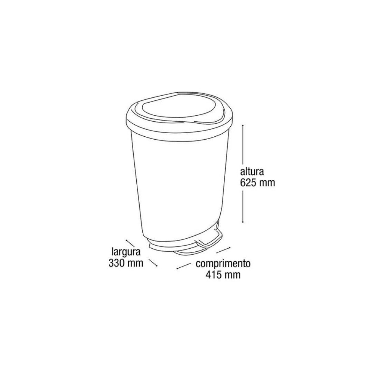 PAPELERA TACHO BASURA CON PEDAL ARQPLAST 45LTS NEGRO - NEGRO 