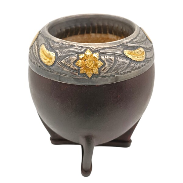 Mate torpedo linea Bresciani - Plata y oro - MTTO37 Marrónuniforme