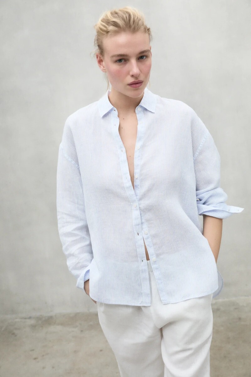 CAMISA RAYAS DARIA Celeste