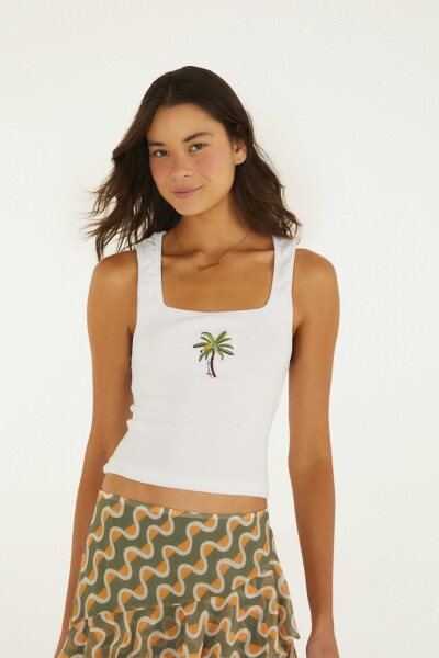 TOP PALMERA Blanco