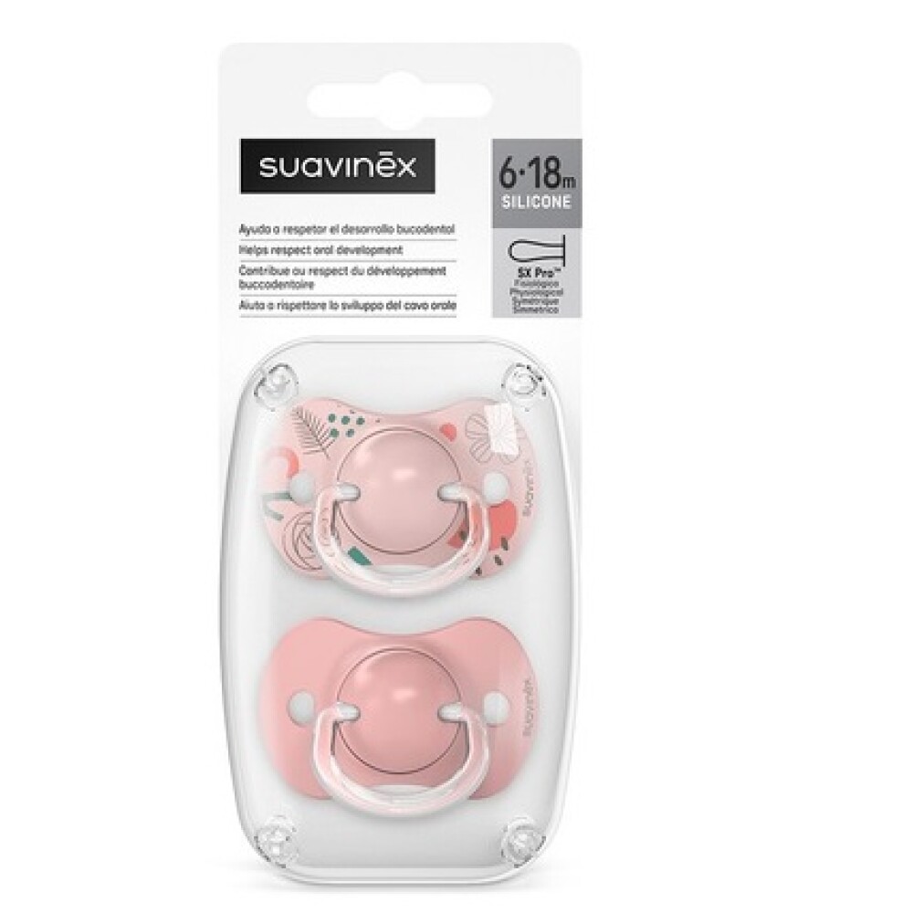 Set x2 chupete fisiologico Suavinex 6 a 18M Park Rosa