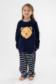 Pijama infantil coral fleeceoso Azul noche