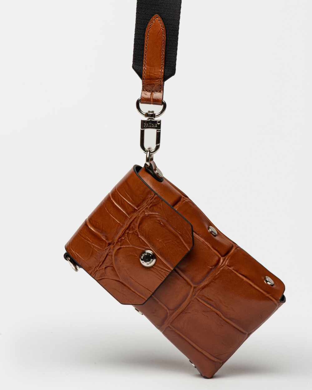 Porta Celular Maldiva En Cuero Grabado Big Croco Cuoio
