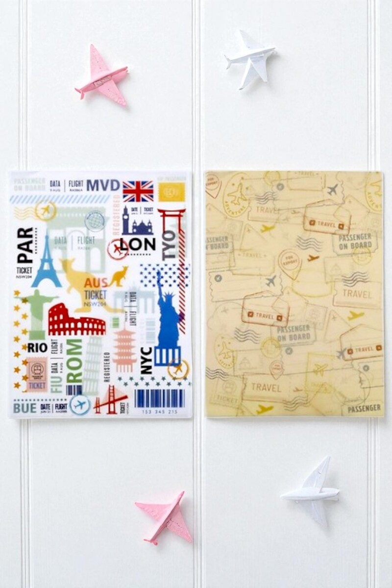 Sobre c/2 h. De pap. Vegetal ilustrado ibi craft - 15x20cms - 96grs - serie travel 