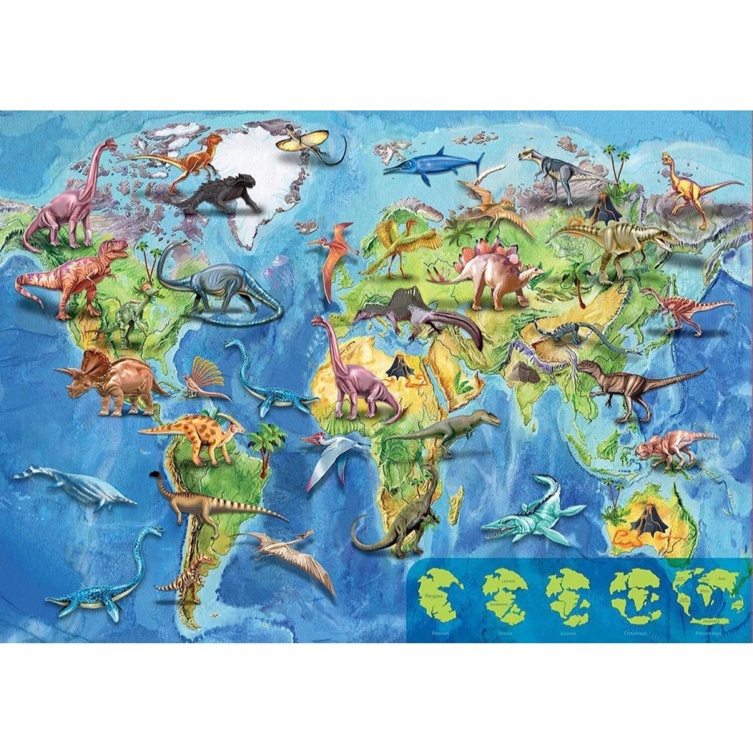 Puzzle 150 Piezas Mapamundi Dinosaurios Educa Rompecabezas Atrix