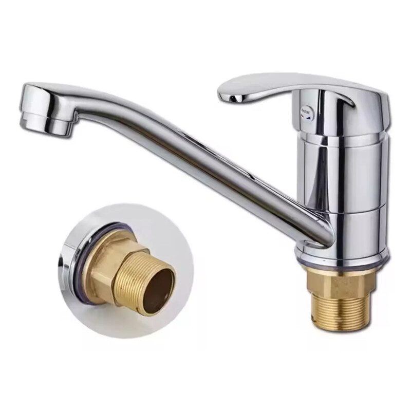 Monocomando mesada de cocina acero inox PLATEADO