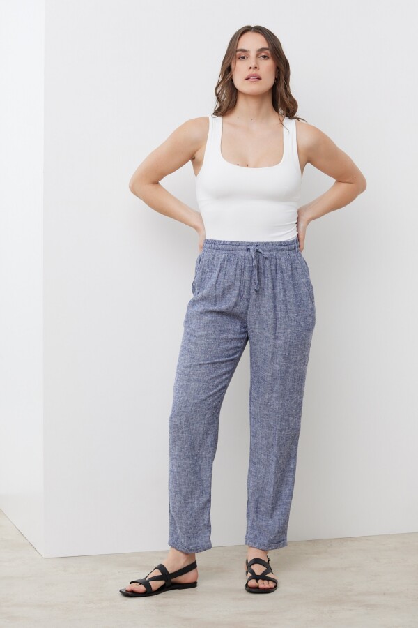 Pantalon Lino Lazo AZUL